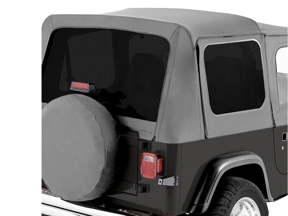 Jeep Wrangler Complete Soft Top with Clear Windows; Gray Denim (87
