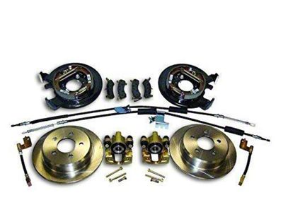 Dana 35 Rear Axle Disc Brake Conversion Kit with Parking Brake Cables (97-06 Jeep Wrangler TJ w/o ABS)