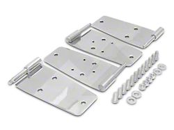Door Hinge Set; Polished Stainless Steel (76-95 Jeep CJ7 & Wrangler YJ)