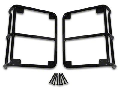 Euro Style Tail Light Guards; Black (07-18 Jeep Wrangler JK)