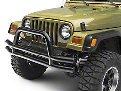 Front Double Tube Bumper; Black (76-06 Jeep CJ5, CJ7, Wrangler YJ & TJ)