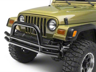 Front Double Tube Bumper; Black (76-06 Jeep CJ5, CJ7, Wrangler YJ & TJ)