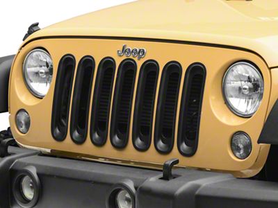 Grille Inserts; Black (07-18 Jeep Wrangler JK, Excluding Special Editions)