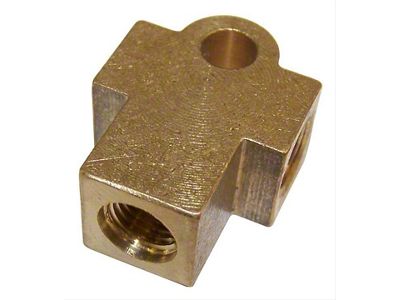 Brake Hydraulic Hose Fitting; Brake Tee; Front or Rear; with 11-Inch Brakes (76-78 Jeep CJ7; 73-78 CJ5)