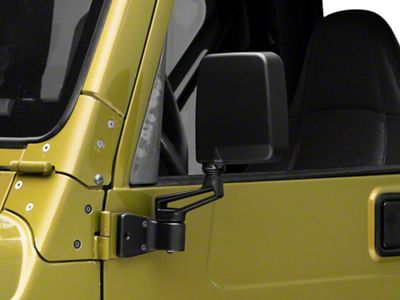 87-02 Style Mirrors; Black (87-06 Jeep Wrangler YJ & TJ)