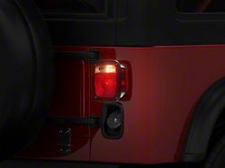 Tail Light; Black Housing; Red/Clear Lens; Driver Side (76-80 Jeep CJ7; 76-80 CJ5)