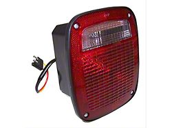 Tail Light; Black Housing; Red/Clear Lens; Passenger Side (76-80 Jeep CJ7; 76-80 CJ5)