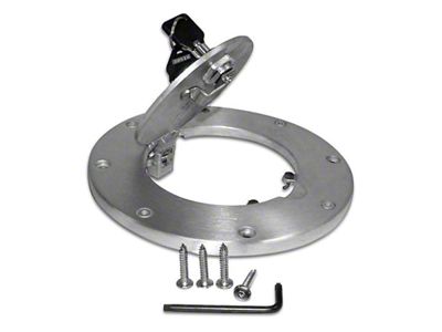Locking Fuel Door; Brushed Aluminum (97-06 Jeep Wrangler TJ)