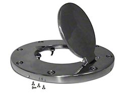 Non-Locking Fuel Door; Brushed Aluminum (07-18 Jeep Wrangler JK)