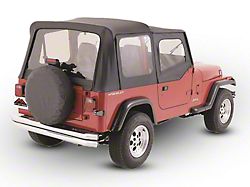 OEM Replacement Soft Top with Clear Windows and Door Skins; Black Denim (88-95 Jeep Wrangler YJ w/ Soft Upper Doors)