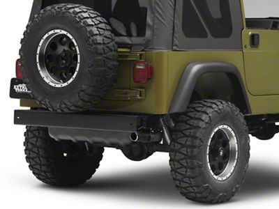Rear Bumper; Black (97-06 Jeep Wrangler TJ)