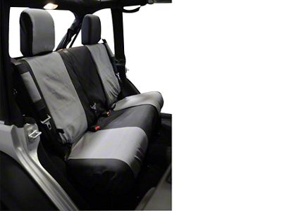 Rear Seat Cover; Black/Gray (07-10 Jeep Wrangler JK 2-Door)