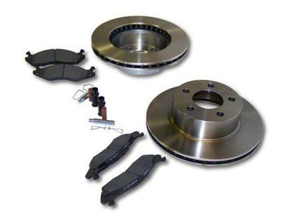 Service Disc Brake Rotor and Pad Kit; Front (87-89 Jeep Wrangler YJ)