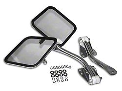 Side Mirrors; Stainless Steel (76-95 Jeep CJ5, CJ7 & Wrangler YJ)