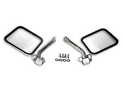 Side Mirrors; Stainless Steel (97-06 Jeep Wrangler TJ)