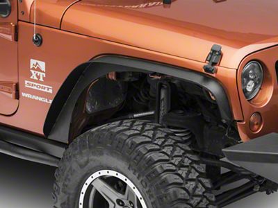 Steel Fender Flares; Textured Black (07-18 Jeep Wrangler JK)