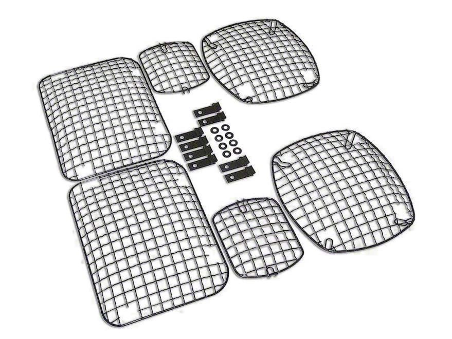 Jeep Wrangler Stone Light Guards; Black (8795 Jeep Wrangler YJ)