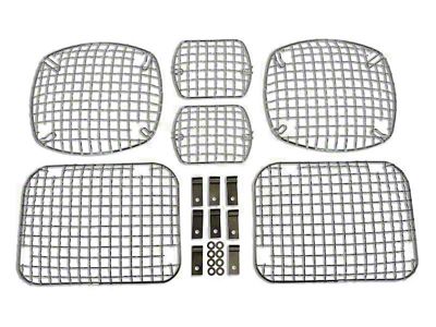 Stone Light Guards; Chrome (87-95 Jeep Wrangler YJ)