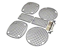 Stone Light Guards; Chrome (97-06 Jeep Wrangler TJ)