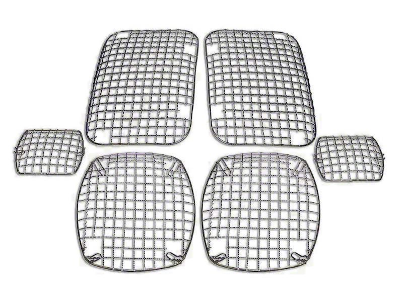 Jeep Wrangler Stone Light Guards; Stainless (8795 Jeep Wrangler YJ)