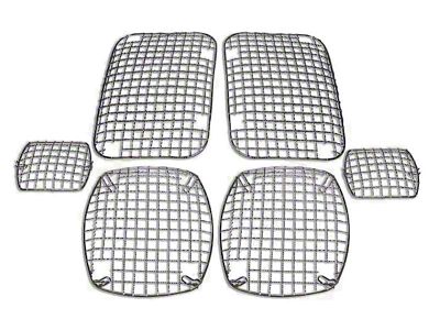 Stone Light Guards; Stainless (87-95 Jeep Wrangler YJ)