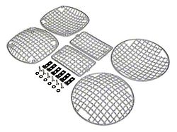 Stone Light Guards; Stainless (97-06 Jeep Wrangler TJ)