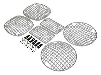 Stone Light Guards; Stainless (97-06 Jeep Wrangler TJ)