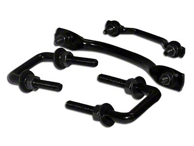 Windshield Tie Down Kit; Black (76-95 Jeep CJ5, CJ7 & Wrangler YJ)