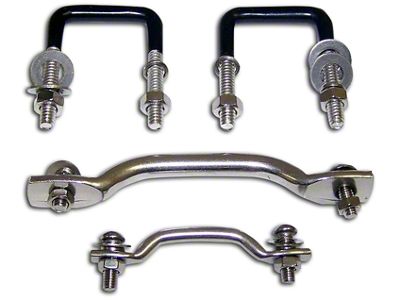 Windshield Tie Down Kit; Stainless Steel (76-95 Jeep CJ5, CJ7 & Wrangler YJ)