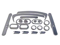 Interior Trim Kit; Brushed Silver (07-10 Jeep Wrangler JK 2-Door w/ Power Windows & Automatic Transmission)