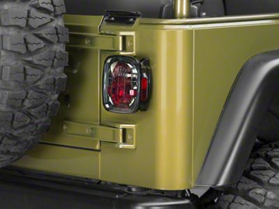 Crystal Eyes Tail Lights; Chrome Housing; Platinum Smoked Lens (87-06 Jeep Wrangler YJ, TJ)