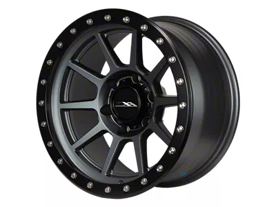 CXA Off Road Wheels TR4 SPRINT Anthracite with Black Ring 6-Lug Wheel; 17x9; -18mm Offset (05-15 Tacoma)