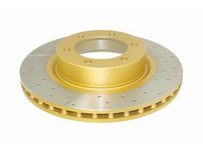 DBA Street Series XGold Cross Drilled and Slotted 6-Lug Rotor; Front (03-09 4Runner w/ 13.30-Inch Front Rotors)