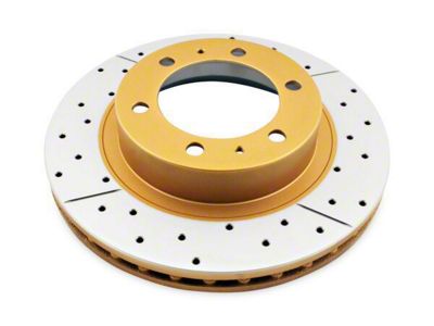 DBA Street Series XGold Cross Drilled and Slotted 6-Lug Rotor; Front (03-09 4Runner w/ 12.56-Inch Front Rotors)