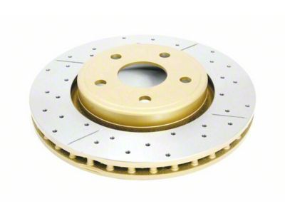 DBA Street Series XGold Cross Drilled and Slotted Rotor; Front (05-10 Jeep Grand Cherokee WK, Excluding SRT8)