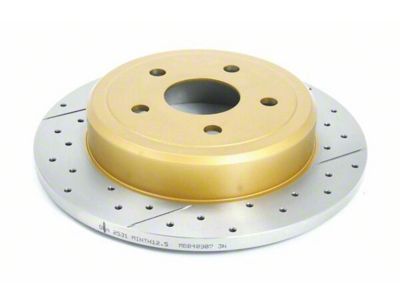 DBA Street Series XGold Cross Drilled and Slotted Rotor; Rear (05-10 Jeep Grand Cherokee WK, Excluding SRT8)