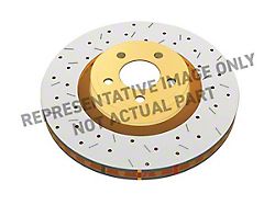 DBA 4000 Series XS Gold Cross Drilled and Slotted Rotors; Front (07-18 Jeep Wrangler JK w/ Heavy Duty Brakes)