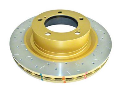 DBA 4000 Series XS Gold Cross Drilled and Slotted 5-Lug Rotor; Front (07-21 Tundra)