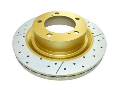 DBA Street Series XGold Cross Drilled and Slotted 5-Lug Rotor; Front (07-21 Tundra)