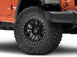 Deegan 38 by Mammoth Ghost Rider Flow Formed Satin Black Wheel; 17x9; -6mm Offset (07-18 Jeep Wrangler JK)