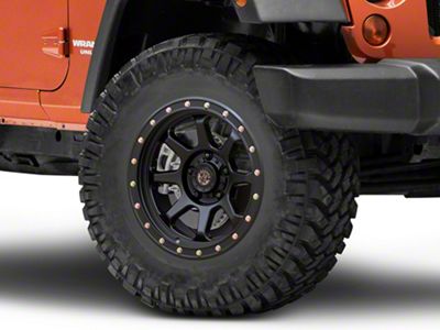 Deegan 38 by Mammoth Phantom 38 Flow Formed Satin Black Wheel; 17x9; -6mm Offset (07-18 Jeep Wrangler JK)