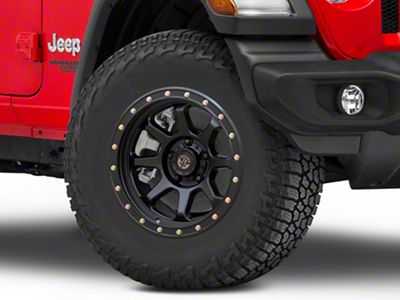 Deegan 38 by Mammoth Phantom 38 Flow Formed Satin Black Wheel; 17x9; -6mm Offset (18-26 Jeep Wrangler JL)