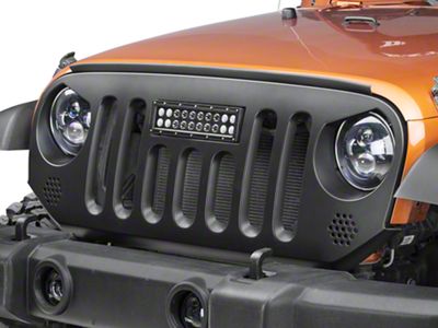 Deegan 38 by Mammoth Grille with 10-Inch LED Light Bar (07-18 Jeep Wrangler JK)