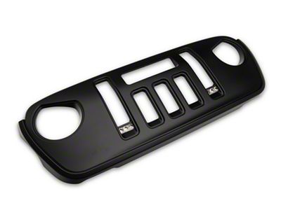 Deegan 38 by Mammoth Grille with 10-Inch LED Light Bar and DRL (18-25 Jeep Wrangler JL w/o TrailCam)