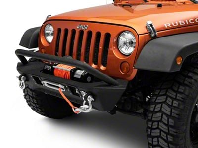Deegan 38 by Mammoth Stubby Front Bumper with KC HiLiTES LED Fog Lights (07-18 Jeep Wrangler JK)