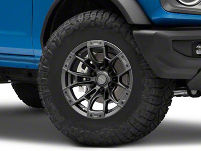 Defiant Wheels DF04 Dark Satin Charcoal 6-Lug Wheel; 17x9; 12mm Offset (22-25 Bronco Raptor)