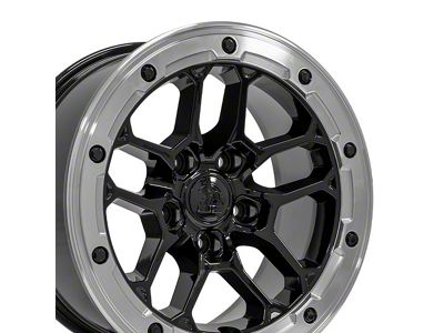 Defiant Wheels DF01 Gloss Black Machined Wheel; 17x8.5; 12mm Offset (07-18 Jeep Wrangler JK)