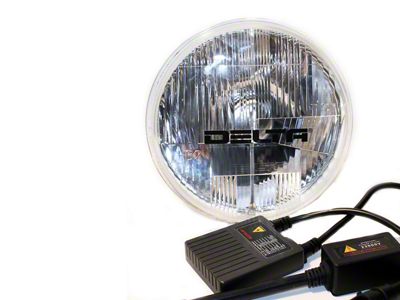 Delta Lights 7-Inch H.I.D. Headlights; Chrome Housing; Clear Lens (97-06 Jeep Wrangler TJ)