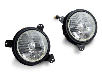 Delta Lights 7-Inch Halo LED Headlights; Chrome Housing; Clear Lens (20-25 Jeep Gladiator JT)