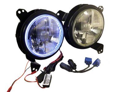 Delta Lights Halo HID Headlights; Chrome Housing; Clear Lens (20-25 Jeep Gladiator JT)